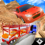 icon Racing Cars Trailer Truck 3D